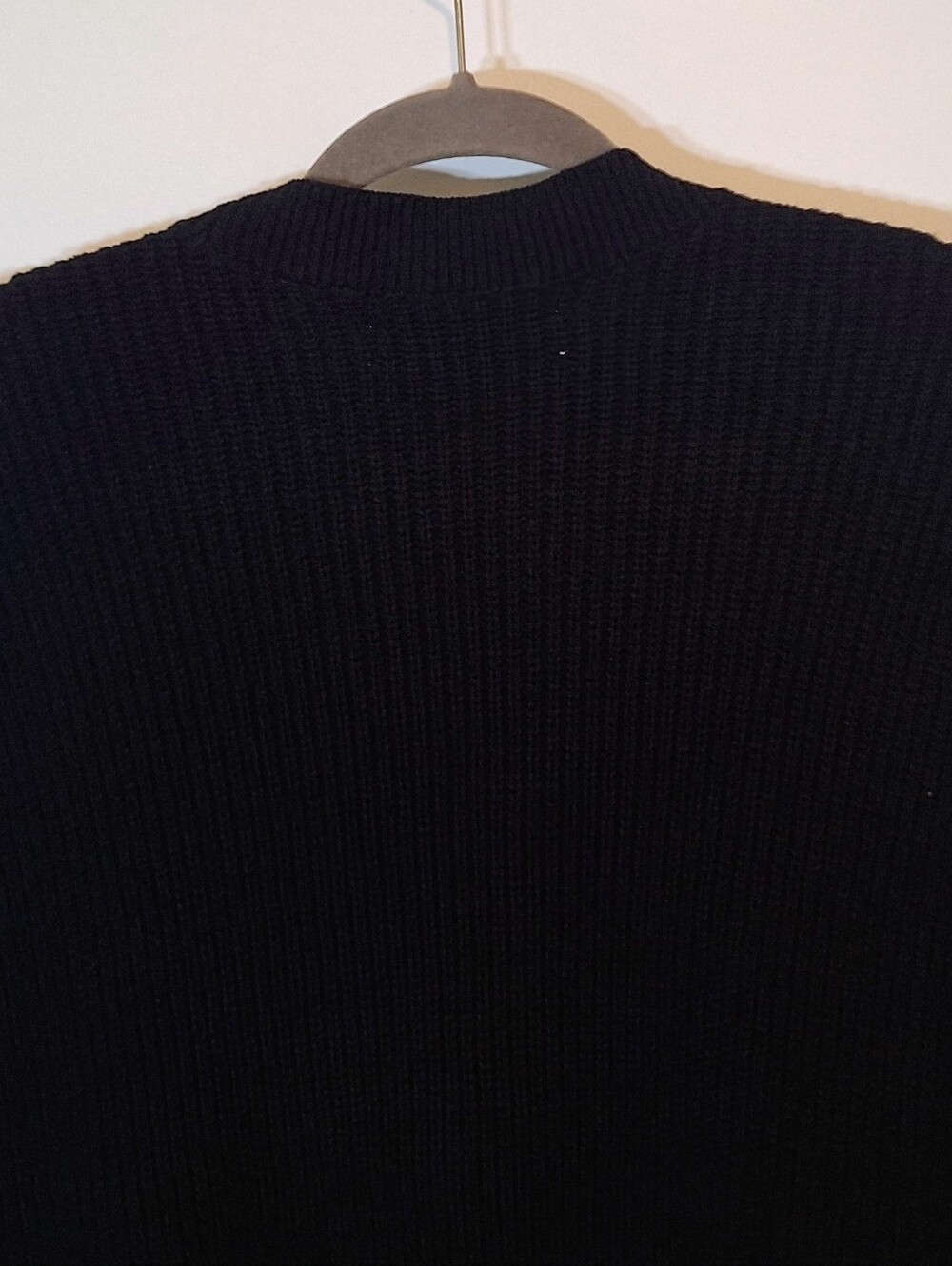 Loft Cardigan Grandpa Style Button Down Knit Sweater Stretch Pockets Black XL - Picture 11 of 13